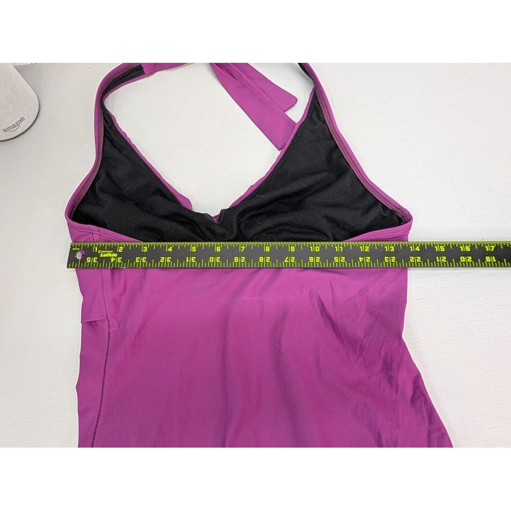 Talbots One Piece Halter‎ Wrap Bust Purple Swimsuit Beach Nylon Stretch Size 10 - Picture 4 of 9